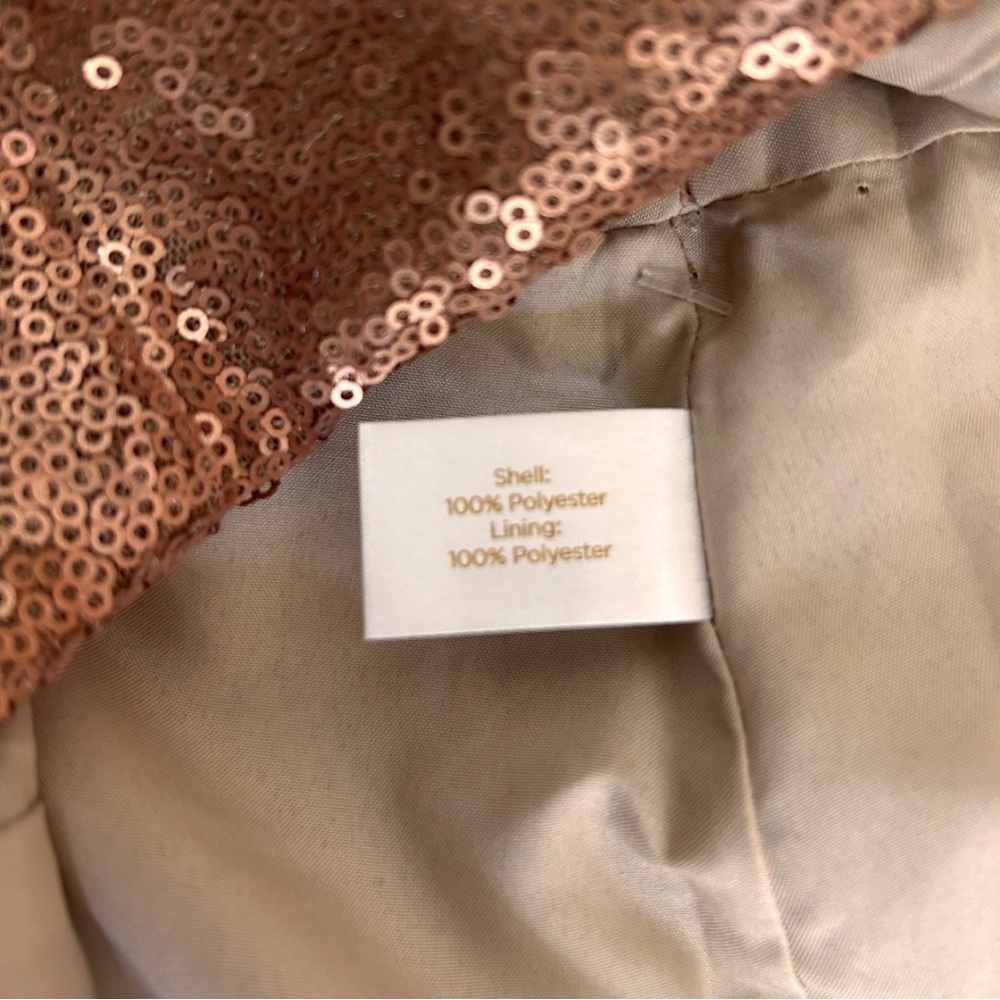 Decree Womens Bronze Sequins Skater A Line Mini Skirt Lined Size M NWT - Picture 5 of 5